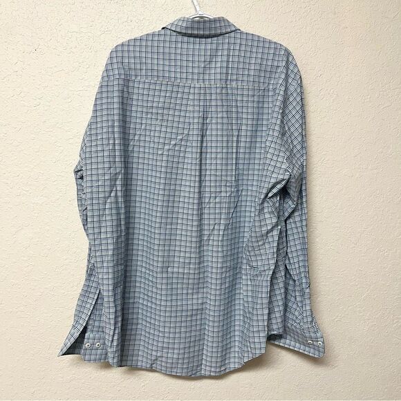 Peter Millar Long Sleeve Button Down Blue Plaid Men’s Size XL Cotton Spandex - Picture 4 of 6
